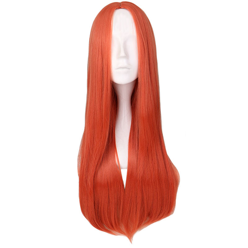 Orange Red Synthetic Wigs